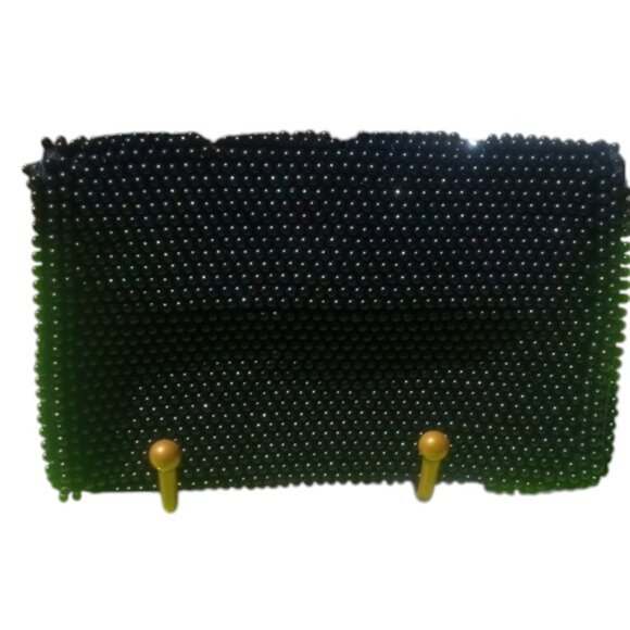 Vintage Elegant Black Beaded Clutch - Picture 3 of 4